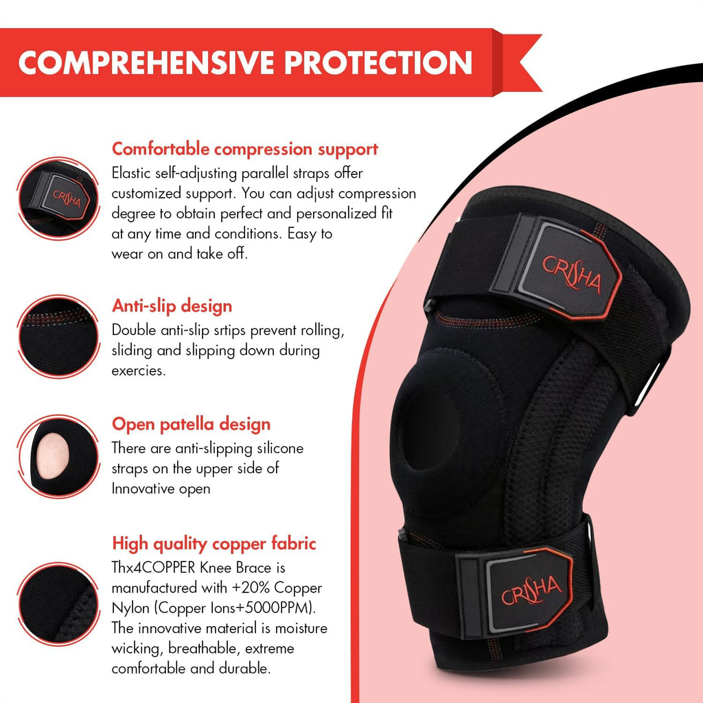 GRISHA Knee Brace for Men & Women – Adjustable Patella Support Strap for Sports, Running, Gym & Daily Wear