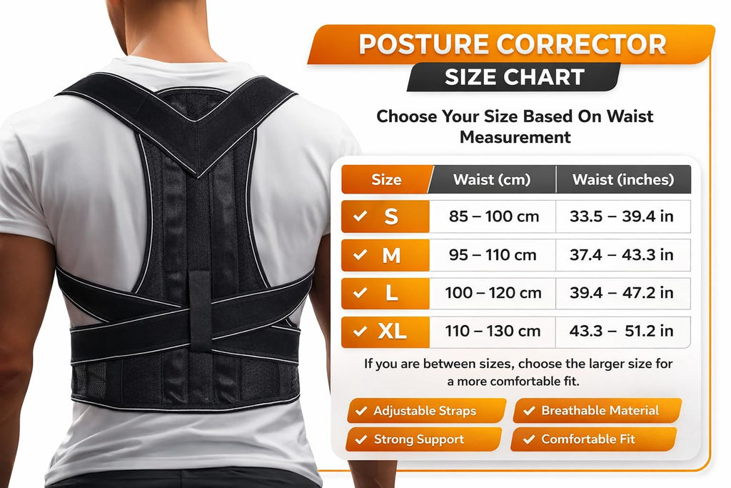 GRISHA Posture Corrector for Men and Women - Comfortable Upper Back Brace, Adjustable Back Straightener Support for Neck, Shoulder and Back