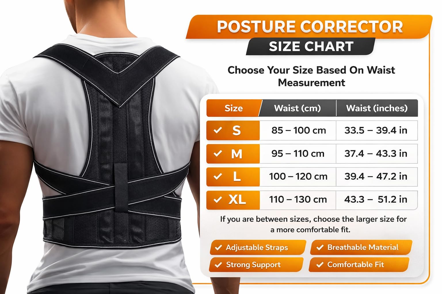 GRISHA Posture Corrector for Men and Women - Comfortable Upper Back Brace, Adjustable Back Straightener Support for Neck, Shoulder and Back