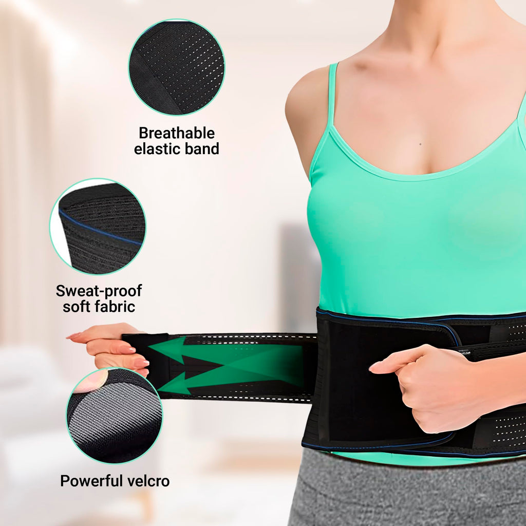 GRISHA Back Support Belt, Adjustable Lumbar Brace for Lower Back Pain Relief, Posture and Back Support for Men and Women